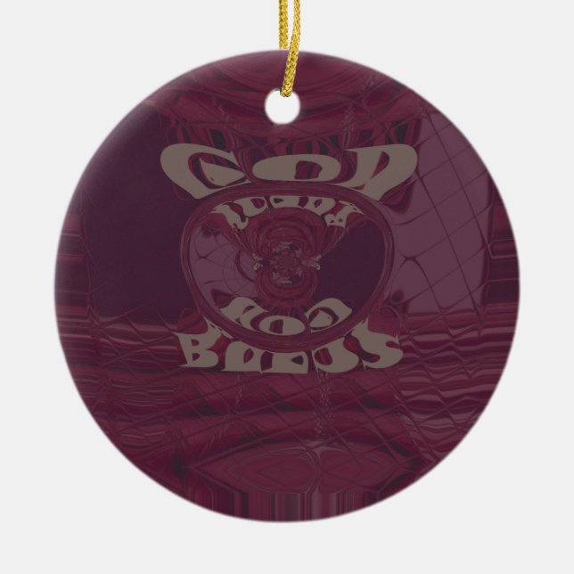 Funny God Bless  kenya  Hakuna Matata Giraffes wov Ceramic Ornament (Front)