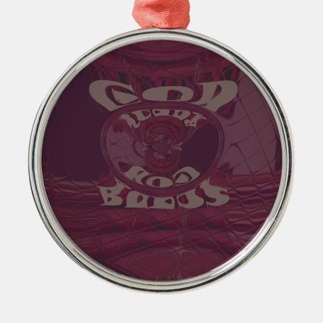 Funny God Bless  kenya  Hakuna Matata Giraffes wov Metal Ornament (Front)