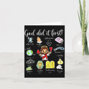 Funny God Did It First 67 Meme Jesus Christian Bib Card