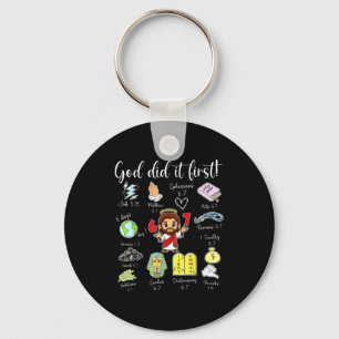 Funny God Did It First 67 Meme Jesus Christian Bib Keychain