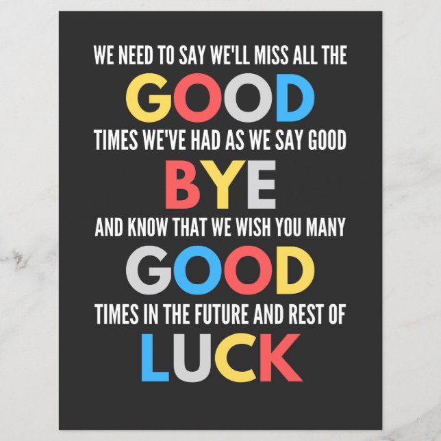 Funny Going Away Farewell (Front)