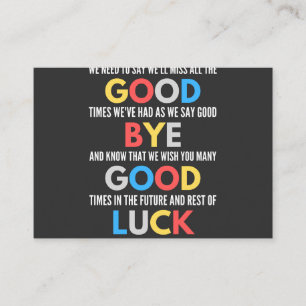 Funny Going Away Farewell Business Card