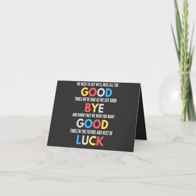 Funny Going Away Farewell Card (Front)