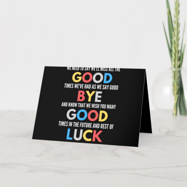 Funny Going Away Farewell Card (Front)