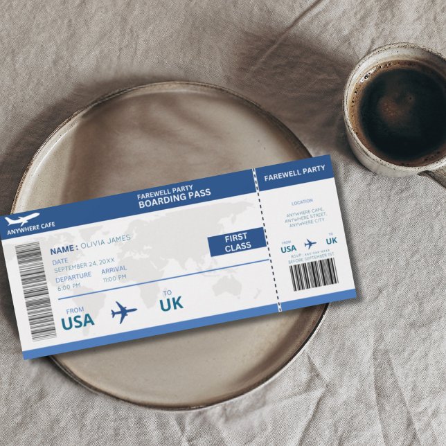 Funny Going away party, boarding pass ticket Invitation (Creator Uploaded)
