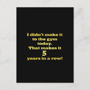 Funny Going to the Gym Joke Postcard