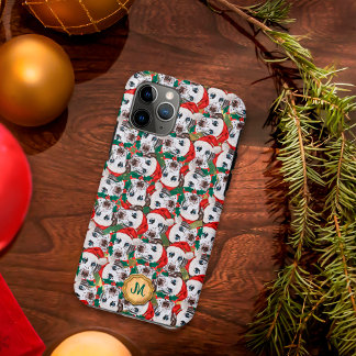 Funny Gold Green Dalmatian Cute Dog Christmas iPhone 11 Pro Case
