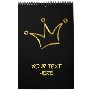 Funny Golden Crown - luxury royal 1 Calendar