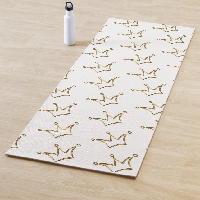 Funny Golden Crown - luxury royal 1 Yoga Mat (In Situ)