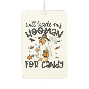 Funny Golden Dog Halloween Ghost Spooky Air Freshener