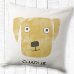 Funny Golden Labrador Retriever Dog Custom Name Throw Pillow<br><div class="desc">Cute little Golden Labrador Retriever dog art to make you smile.
Personalize by changing or removing the name.</div>