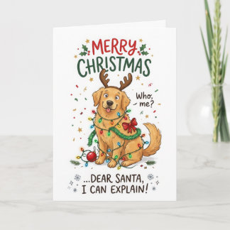 Funny Golden Retriever Christmas – I Can Explain Card