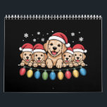 Funny Golden Retriever Christmas Puppy Dog  Calendar<br><div class="desc">Funny Golden Retriever Christmas Puppy Dog</div>