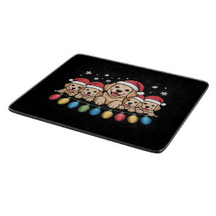 Funny Golden Retriever Christmas Puppy Dog  Cutting Board