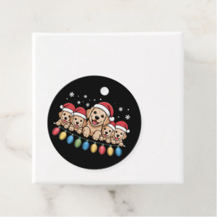 Funny Golden Retriever Christmas Puppy Dog Favour Tags
