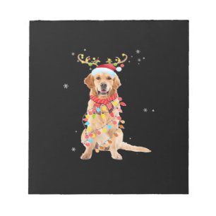 Funny Golden Retriever Christmas Tree Santa Reinde Notepad