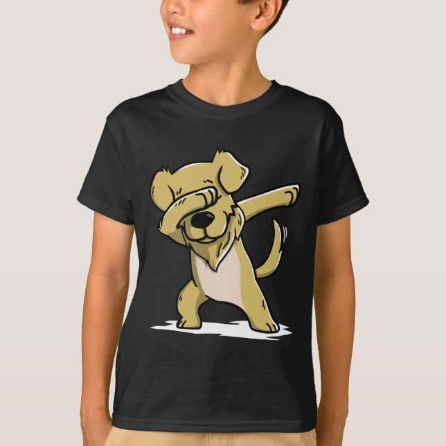 Funny Golden Retriever Dabbing T-Shirt (Front)