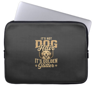 Funny Golden Retriever Dog Hair Glitter Laptop Sleeve