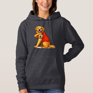 Funny golden retriever Dog I Love Mom Tattoo Lover Hoodie