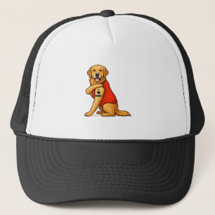 Funny golden retriever Dog I Love Mom Tattoo Lover Trucker Hat