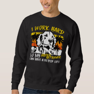 Funny Golden Retriever Dog Retro Vintage Sunset Fu Sweatshirt
