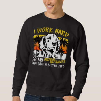 Funny Golden Retriever Dog Retro Vintage Sunset Fu Sweatshirt