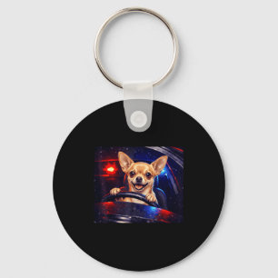 Funny golden retriever driving meme dog driving a keychain