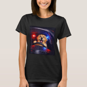 Funny golden retriever driving meme dog driving a T-Shirt