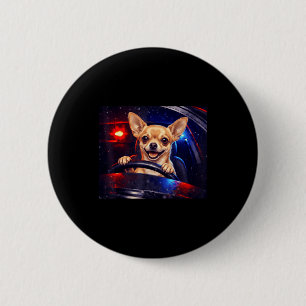 Funny golden retriever driving meme dog driving aF 2 Inch Round Button