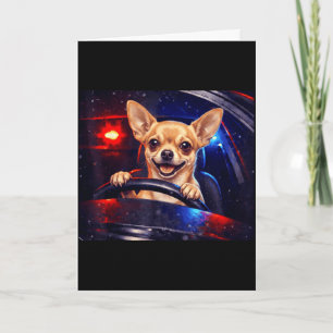 Funny golden retriever driving meme dog driving aF Card