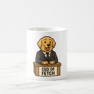 Funny Golden Retriever in a Suit Dog Design Coffee Mug