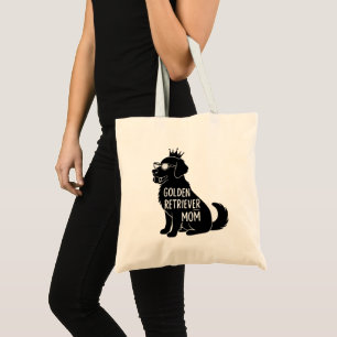Funny Golden Retriever Mom Cute Dog with Crown Tote Bag