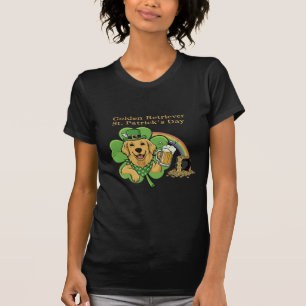 Funny Golden Retriever St. Patrick's Day Leprechau T-Shirt