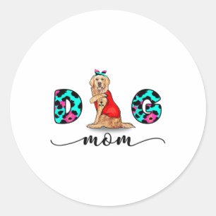 Funny Golden Retriever Tattoo I Love You Dog Mom L Classic Round Sticker