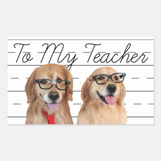 Funny Golden Retriever Teacher Appreciation Sticker (Front)