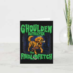 Funny Golden Retriever Zombie Halloween, Soky Ghou Card