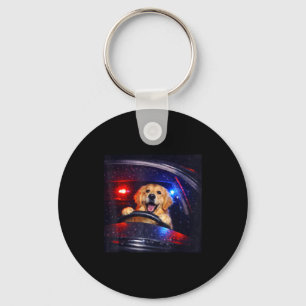 Funny Goldendoodle Drinking Iced Coffee Animal Mem Keychain