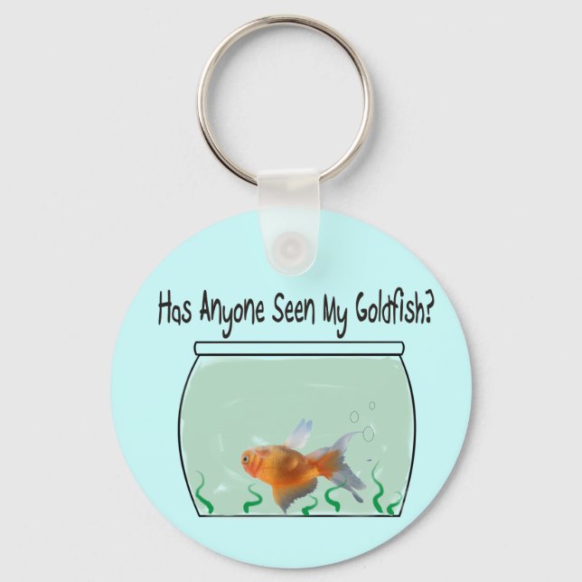 Funny Goldfish and Bowl Keychain (Front)