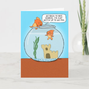Funny Goldfish Pee Birthday Card