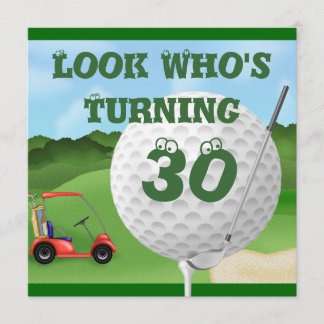 Funny Golf  30th Birthday Invitations TEMPLATE