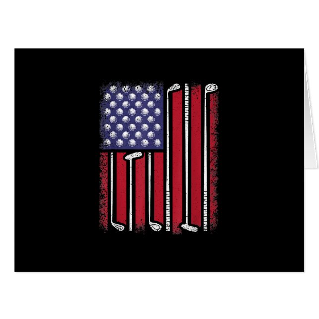 Funny Golf American Flag Golf Player Vintage Golfe (Front Horizontal)