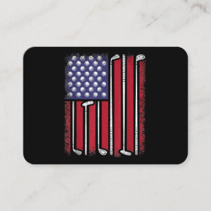 Funny Golf American Flag Golf Player Vintage Golfe Business Card