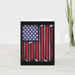 Funny Golf American Flag Golf Player Vintage Golfe Card