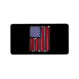 Funny Golf American Flag Golf Player Vintage Golfe Label
