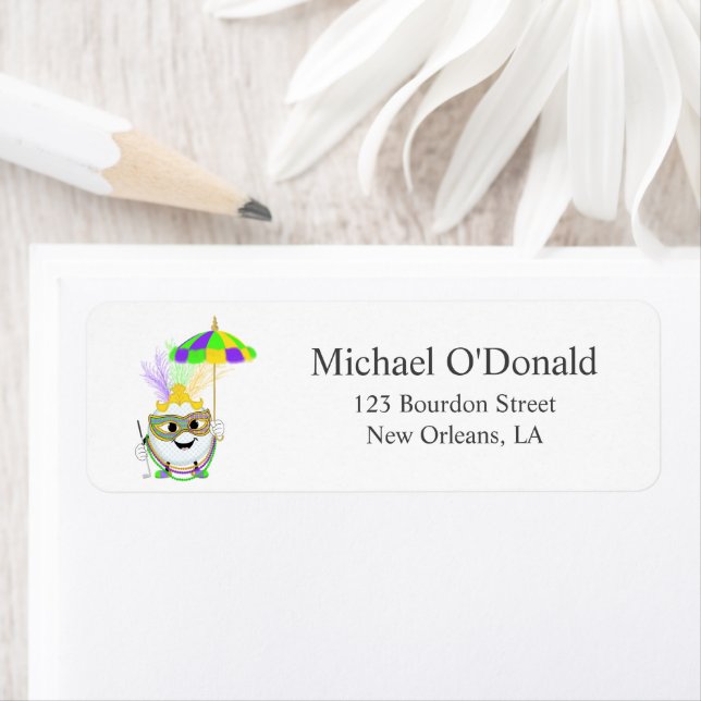 Funny Golf Ball Celebrating Mardi Gras Return  (Insitu)