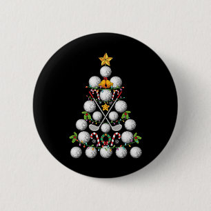 Funny Golf Ball Christmas Tree Christmas Golf Love 2 Inch Round Button