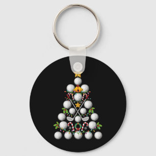 Funny Golf Ball Christmas Tree Christmas Golf Love Keychain