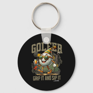 Funny Golf Ball Drinking Keychain