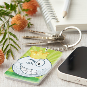 Funny Golf Ball King Of Golfing Keychain