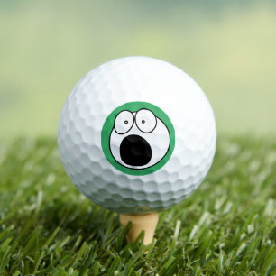 Funny golf ball: Terrified Humourous Face Golf Balls